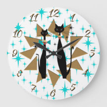 レトロの原子時代の中世の猫たモダンち