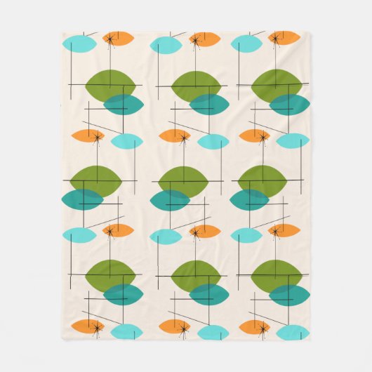 レトロの原子移動式パターンフリースブランケット フリースブランケット (正面)