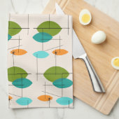 レトロの原子移動式パターン台所タオル キッチンタオル (四つ折り)