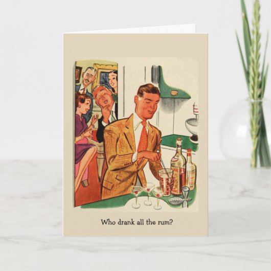 レトロの友人-だれがすべてのラム酒を飲みましたか。、 カード (正面)