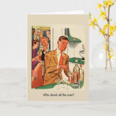 レトロの友人-だれがすべてのラム酒を飲みましたか。、 カード (黄色い花)