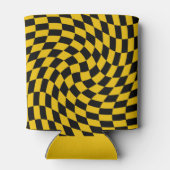 レトロの反った黒い黄色のチェッ市松模様にク 缶クーラー (裏面)