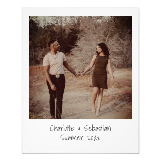 レトロの古いインスタント色あせたフィルターの写真パーソナライズされた フォトプリント            (正面)