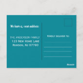 レトロの古いファッションサインカップル新しいアドレスの移動 ポストカード (裏面)