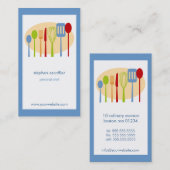 レトロの台所炊事用具のシェフの名刺 名刺 (正面/裏面)