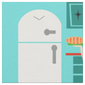 レトロの台所生地 ファブリック (クローズアップ)