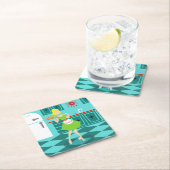 レトロの台所紙のコースター スクエアペーパーコースター (インサイチュ)