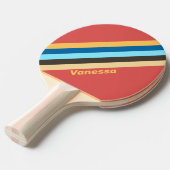レトロの名ストライプの前 卓球ラケット (正面アングル)