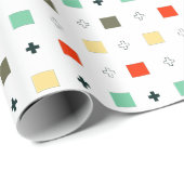 レトロの喜び広場：フェスティバルパターン ラッピングペーパー (ロールコーナー)