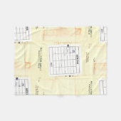 レトロの図書館の本の返納期日カード フリースブランケット (正面(横))