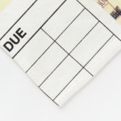 レトロの図書館の本の返納期日カード フリースブランケット (角)