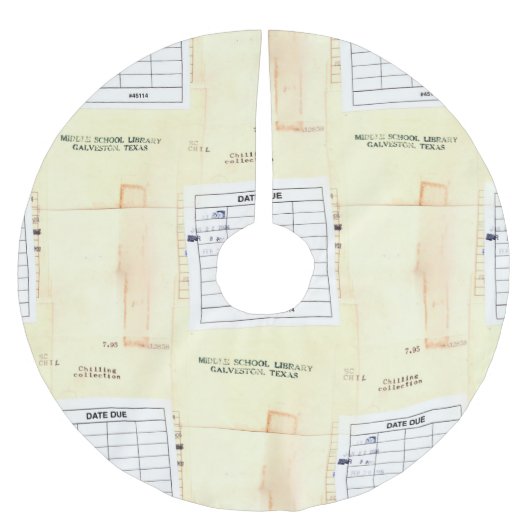 レトロの図書館の本の返納期日カード ブラッシュドポリエステルツリースカート (正面)