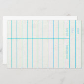 レトロの図書館の本の返納期日カード 便箋 (正面/裏面)