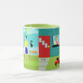 レトロの土曜日の朝のマグ マグカップ (中央)