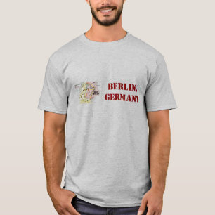 レトロの地図が付いているベルリン、ドイツのワイシャツ Tシャツ
