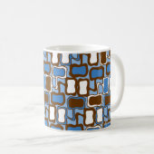 レトロの塊パターン コーヒーマグカップ (正面右)