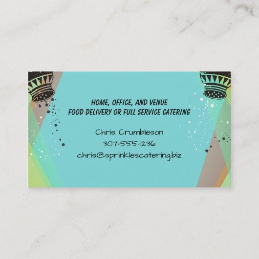 レトロの塩のコショウのシェフのケイタリングビジネスカード 名刺 (裏面)