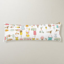 レトロの夏のデコール女の子、10代の女の子、寮 ボディピロー