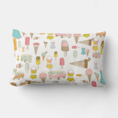 レトロの夏のデコール女の子、10代の女の子、寮 ランバークッション (正面)