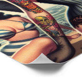 レトロの夏ゴシック様式のピンアップ ポスター (角)