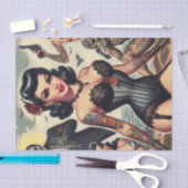 レトロの夏ゴシック様式のピンアップ 薄葉紙 (クラフト)