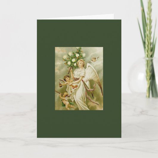 レトロの天使のクリスマスカード カード (正面)