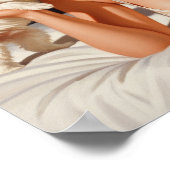 レトロの女の子とマルチーズドッグ50のピンアップアート ポスター (角)