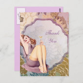 レトロの女の子のブライダルシャワーのお茶会は感謝していしています ポストカード (正面/裏面)