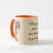 レトロの女の子（髪に花を付ける） マグカップ (正面左)