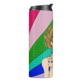 レトロの女性が鳥をフリップ タンブラー (回転左)