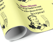 レトロの女性とのBuncoのおもしろいなジレンマ ラッピングペーパー (ロールコーナー)