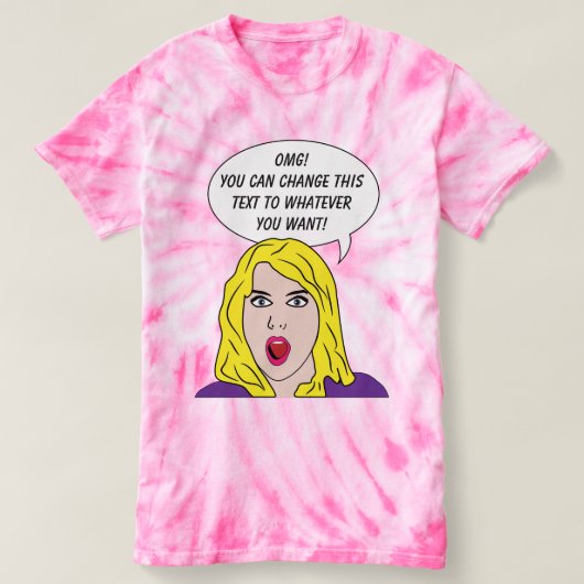 レトロの女性とテキストカスタム服 Tシャツ (デザイン正面)