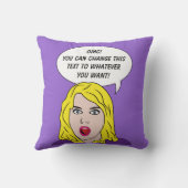 レトロの女性とテキストカスタム装飾用クッション クッション (裏面)