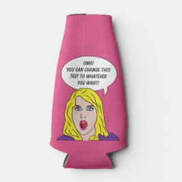 レトロの女性とテキストボトルクール ボトルクーラー