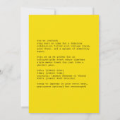 レトロの女性と梨 招待状 (裏面)