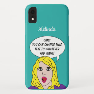 レトロの女性にあなたのテキストカスタム電話ケース iPhone XRケース