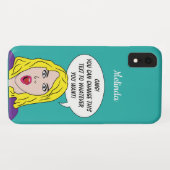 レトロの女性にあなたのテキストカスタム電話ケース Case-Mate iPhoneケース (裏面(横))