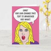 レトロの女性のカスタムな挨拶状 カード (黄色い花)