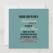 レトロの女性のカーボーイの西欧諸国のバチェロレッテ 招待状 (裏面)