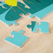 レトロの女性のトランプゲームのパズル ジグソーパズル (側面)