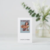 レトロの女性の食糧ケータリング 名刺 (スタンド正面)