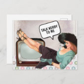 レトロの女性は私にオタクと話すおもしろい葉書 ポストカード (正面/裏面)