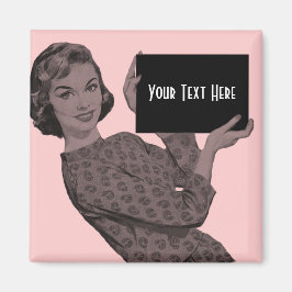 レトロの女性（クリップボードあり） マグネット