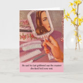 レトロの女性 – 熱狂する彼女、 カード (黄色い花)