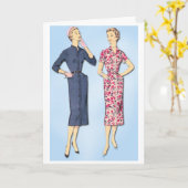 レトロの女性 – 私がいなければ人生は退屈だろう。 カード (黄色い花)