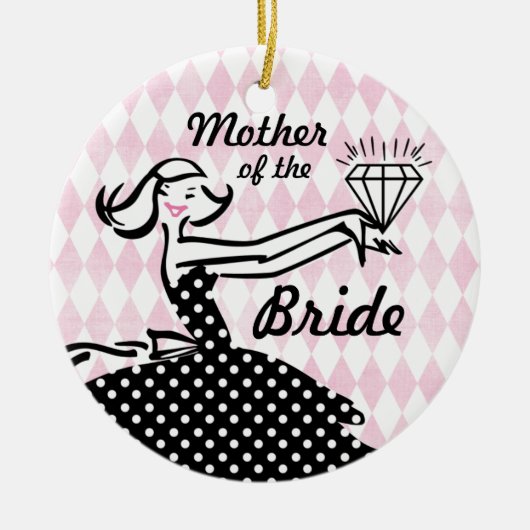 レトロの婚約したなII記念品のオーナメント セラミックオーナメント (正面)