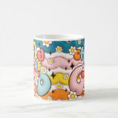 レトロの子の神の3D膨らんだパフィー コーヒーマグカップ (中央)