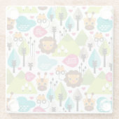 レトロの子供のサファリのライオンの野性生物 ガラスコースター (裏面)