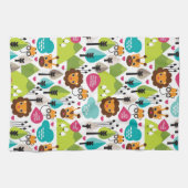 レトロの子供のサファリのライオンの野性生物 キッチンタオル (横)