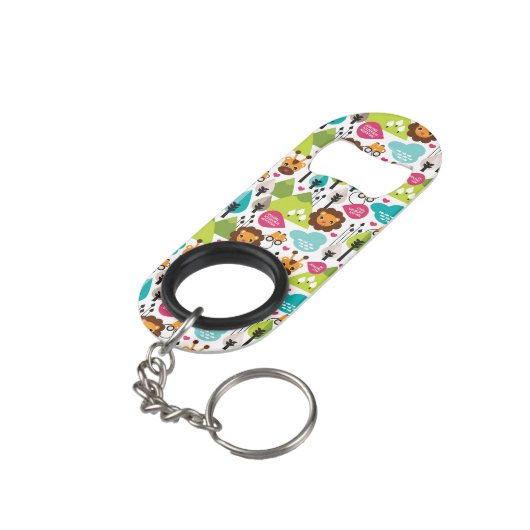 レトロの子供のサファリのライオンの野性生物 キーホルダー栓抜き (裏面アングル)